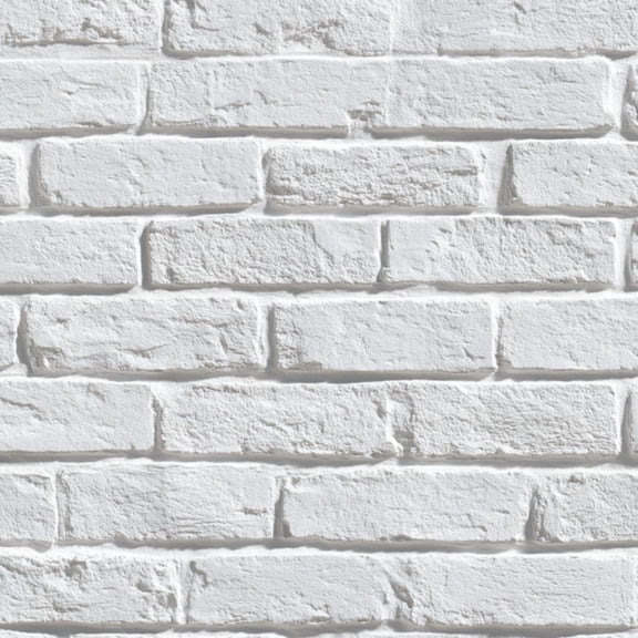 Peel and Stick Wallpaper White Brick Effect Wall Rough Surface Subtle Shadows 17.7in x 118in Contact Paper Removable Self Adhesive Wall Mural Wall Decor for Bedroom Kitchen Cabinets