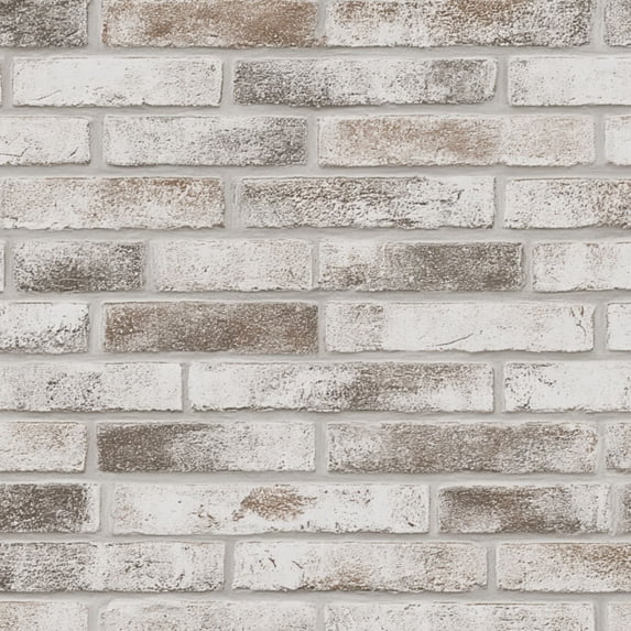 Peel and Stick Wallpaper White Brown Rustic Brick Wall Wall Mural 23.6in x 9.8ft Self Adhesive Removable Wall Paper Renter Friendly Wallpaper for Nursery Bedroom Cabinets