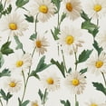 thumbnail image 1 of Peel and Stick Wallpaper White Daisy Floral Yellow Centers Green Leaves Light Wall Mural 17.7in x 9.8ft Self Adhesive Removable Wall Paper Renter Friendly Wallpaper for Nursery Bedroom Cabinets, 1 of 8