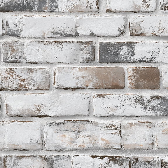 Peel and Stick Wallpaper Whitewashed Brick Wall Subtle Gray Beige Tones Rustic Wall Mural 17.7in x 9.8ft Self Adhesive Removable Wall Paper Renter Friendly Wallpaper for Bedroom Cabinets