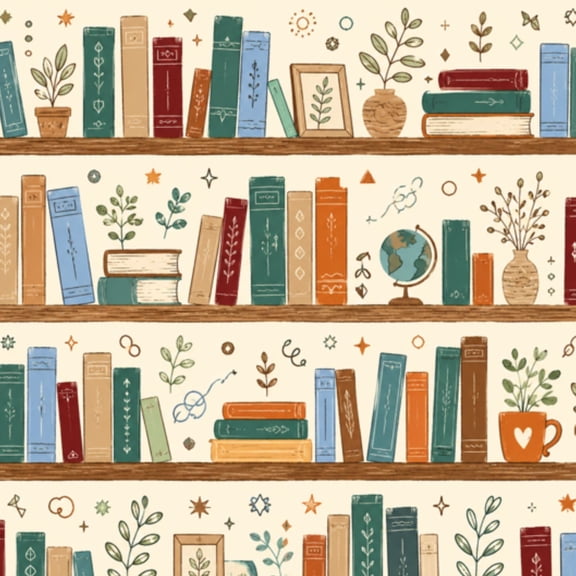 Peel and Stick Wallpaper Wooden bookcase full different books Seamless Education 17.7in x 118in Contact Paper Removable Self Adhesive Wall Mural Wall Decor for Bedroom Kitchen Cabinets