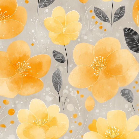 Peel and Stick Wallpaper Yellow Fresh Floral Kapok Watercolor Peel Stick Removable Seamless 24in x 118in Contact Paper Removable Self Adhesive Wall Mural Wall Decor for Bedroom Kitchen Cabinets