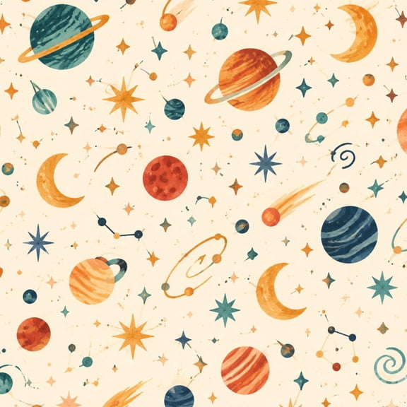 Peel and Stick Wallpaper boho Colorful Celestial Planets Stars Comets Planets Stars 17.7"x118" Contact Paper Removable Self Adhesive Waterproof Wall Decor for Bedroom Kitchen Cabinets