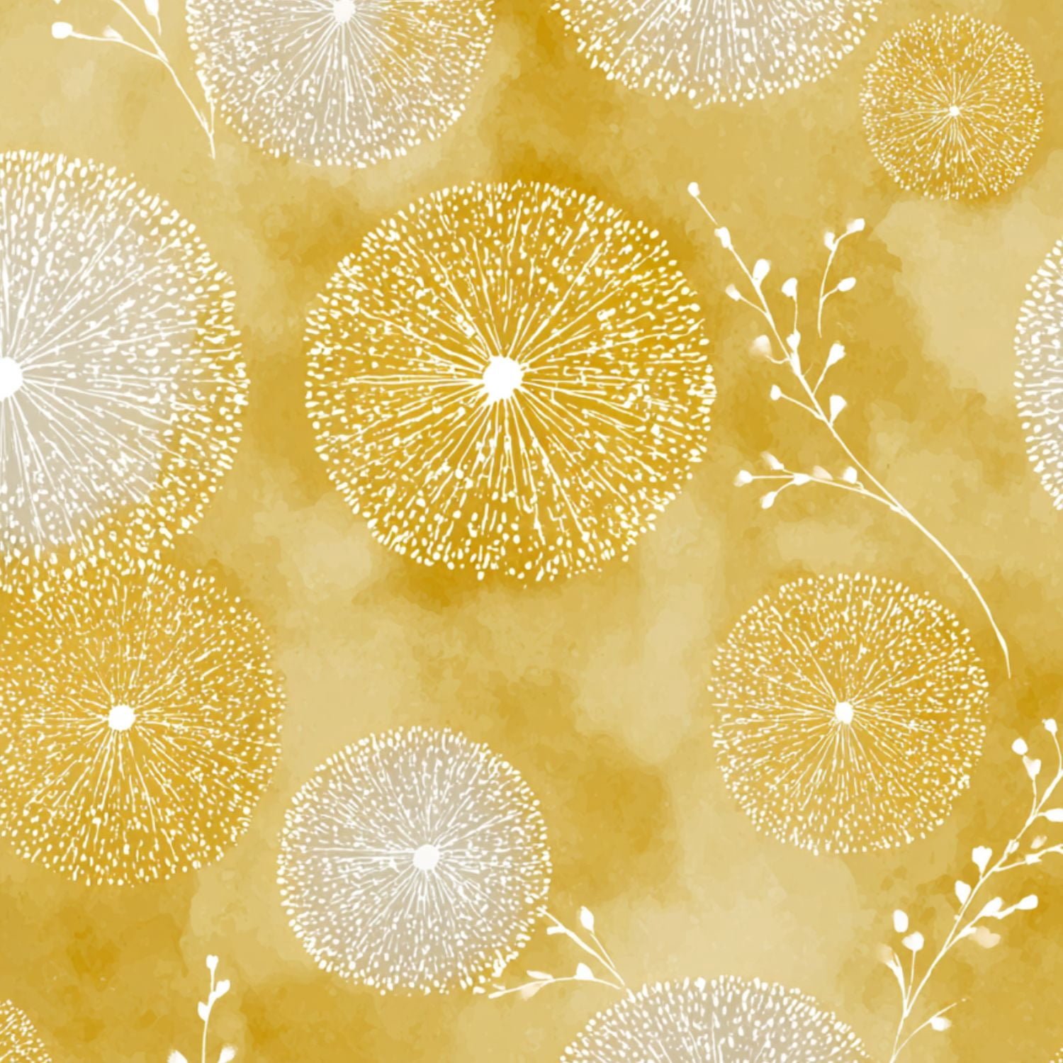Peel and Stick Wallpaper boho Floral Yellow White Dandelion Flowers Wall Mural 23.6in x 9.8ft Self Adhesive Removable Wall Paper Renter Friendly Wallpaper for Girls Women Bedroom Livingroom