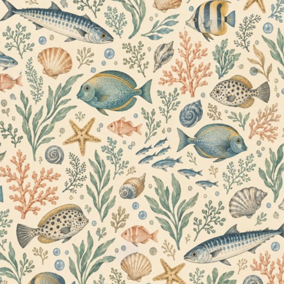 Peel and Stick Wallpaper coral starfish seaweed bubble 17.7"x118" Contact Paper vintage Soft Neutral ocean sand shell Removable Self Adhesive Waterproof Wall Decor for Bedroom Kitchen Cabinets