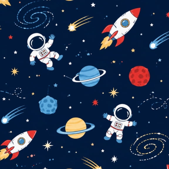 Peel and Stick Wallpaper flat space seamless Cute Astronaut Spaceship Rocket Moon Black 17.7in x 118in Contact Paper Removable Self Adhesive Wall Mural Wall Decor for Bedroom Kitchen Cabinets