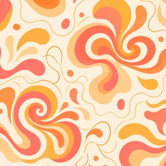 Peel and Stick Wallpaper Orange Cream Floral Green Leaves Vibrant 17.7 ...