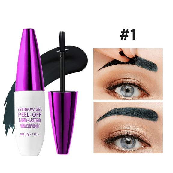 Peel Off Tattoo Eyebrow Gel Tinting Peel-Off Tinted Eye Brow Tint, Waterproof Long-lasting Transfer-proof Eyebrow Gel Peel Off,Up to 3 Days, Christmas Makeup Gift Kit for Women Girl