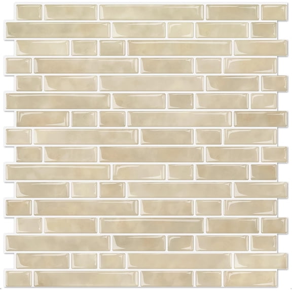 Peel and  Backsplash - 10 Sheets of 12"x12" -  Self  Peel and  Tile Backsplash for Kitchen & Bathroom