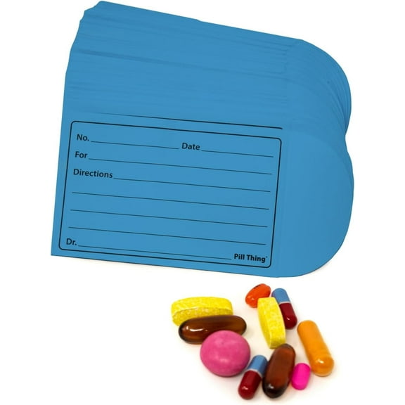 Peel and Seal Printed Pill Envelopes, 3.5" x 2.5", Easy-to-Fill Design, Secure Resealable Closure, Fits Various Medication Sizes, Blue-100 Pack