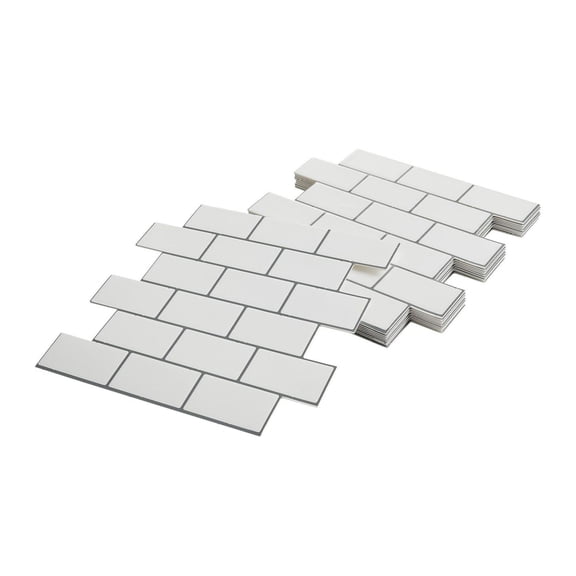 Peel and Stick Backsplash 12x12, 10-Pack Self-Adhesive Wall Tiles, 3D Tile Look for Kitchen & Bathroom, Heat Resistant, Easy DIY Installation