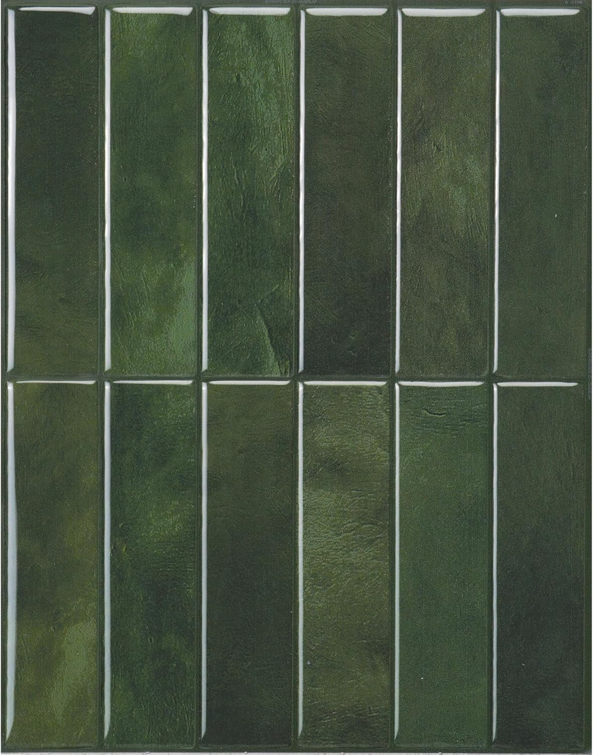 Peel and Stick Backsplash – 5 Sheets, 11.43" x 9" Each – 3D Adhesive Peel and Stick Tile Backsplash for Kitchen, Bathroom, Wall Tile, Sefrou Green