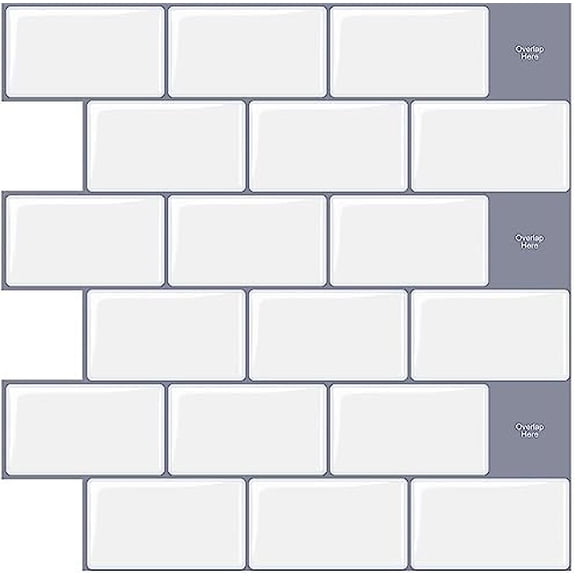 Peel and Stick Backsplash Kitchen, Bathroom 3D Wall Panels (10 Sheets White)$$Tools & Hardware Other
