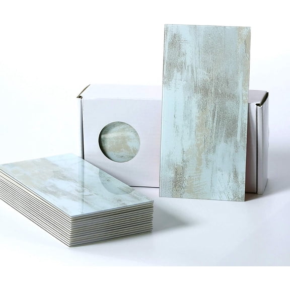 Peel and Stick Backsplash Large Bathroom Subway Tiles,Kitchen Shower Wall Stickers (23Tiles) Califonia Blue