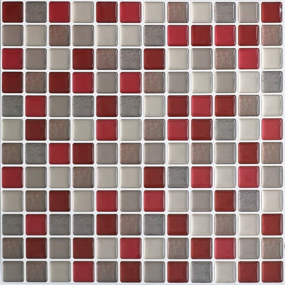 Peel and Stick Backsplash Mosaic Tile Stickers Wall Sticker Decor for Kitchen Bathroom 9.26" x 9.26"(Pack of 4)