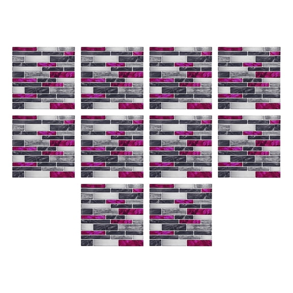 Peel and Stick Backsplash Tiles for Kitchen, 10-Sheet Stick on Wall Tiles for Kitchen Bathroom Laundry Room Back Splashes, 6 x 6 Inch