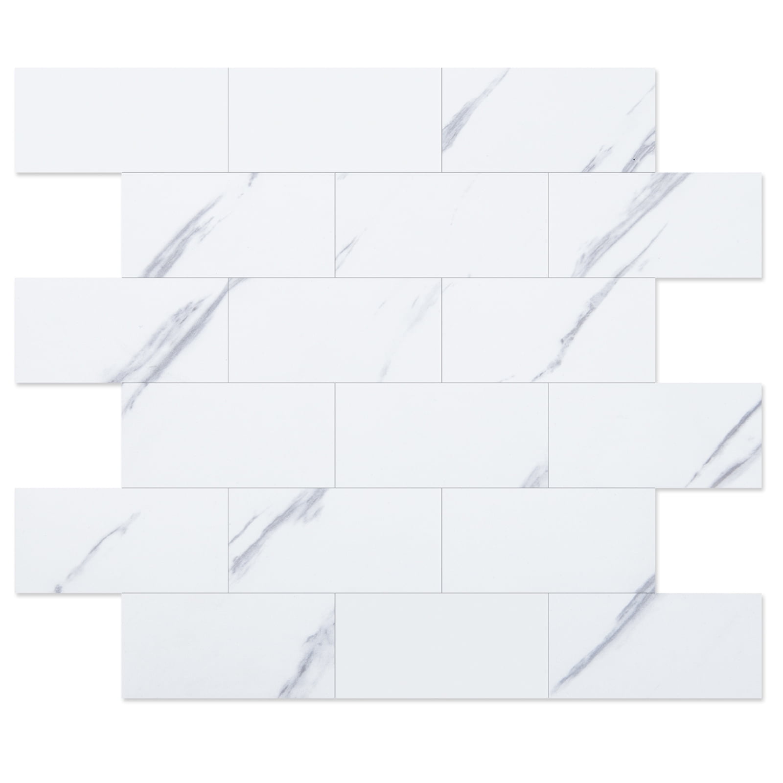 Peel and Stick Backsplash White Marble, Stickon Tile for Kitchen Backsplash(10 Sheets)