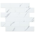 Peel and Stick Backsplash White Marble, Stickon Tile for Kitchen