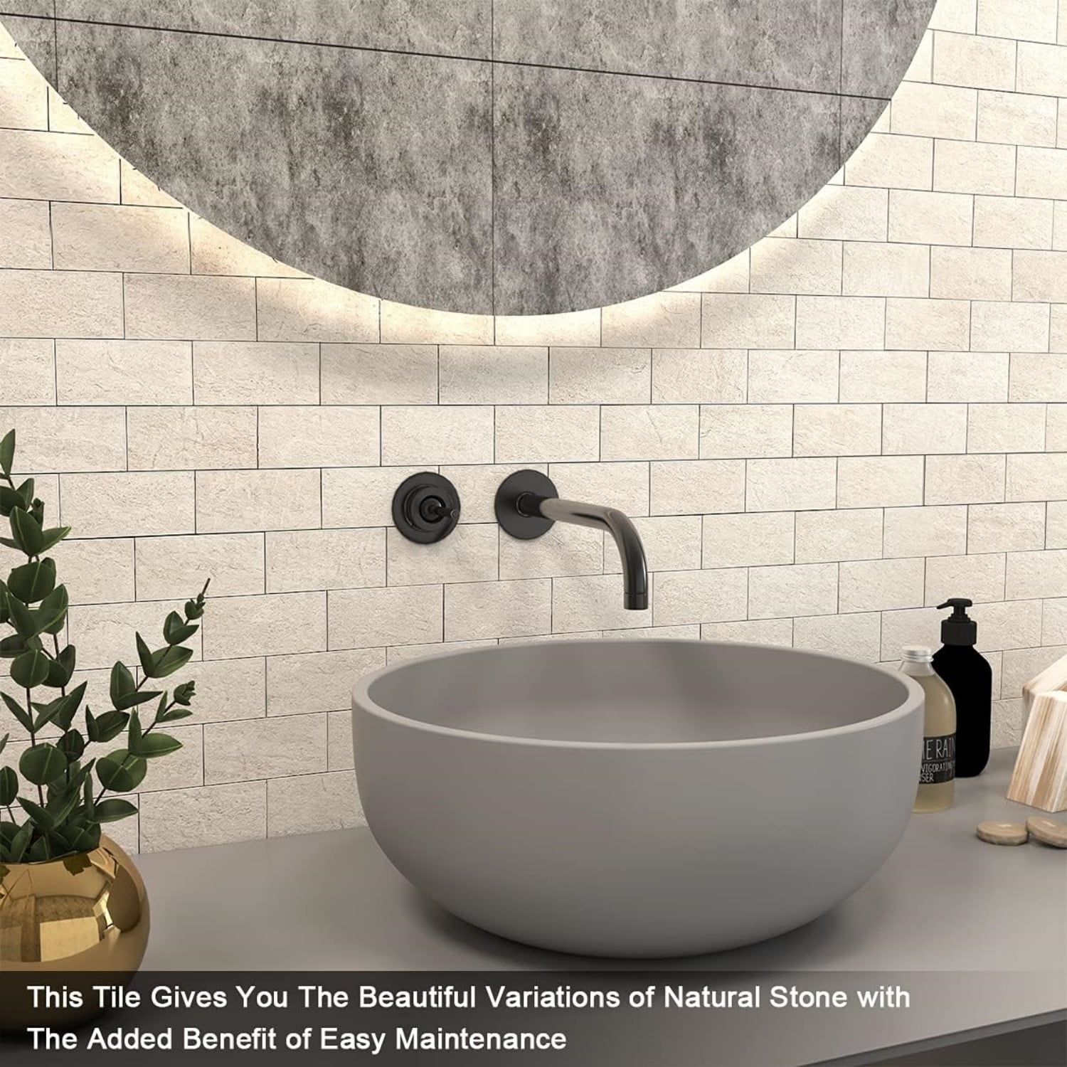 Peel and Stick Backsplash for Kitchen,Bathroom Wall Backsplash Tile Peel and Stick Shower Tiles Waterproof(10sheets,Rustic Beige)
