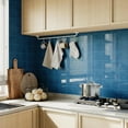 thumbnail image 1 of Peel and Stick Backsplash for Kitchen: Self Adhesive Wall Tiles for Bathroom - Vinyl Thick Back Splash Tile (10, Square Dark Blue), 1 of 10