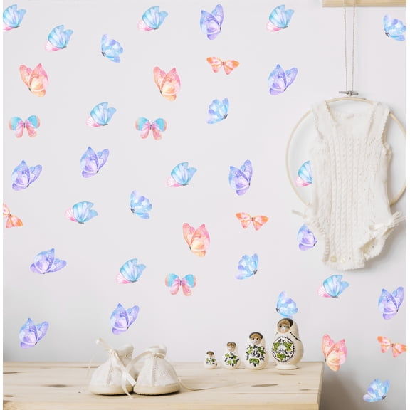 Butterfly Wall Decals, Set of 25, Reusable, for All Ages A010