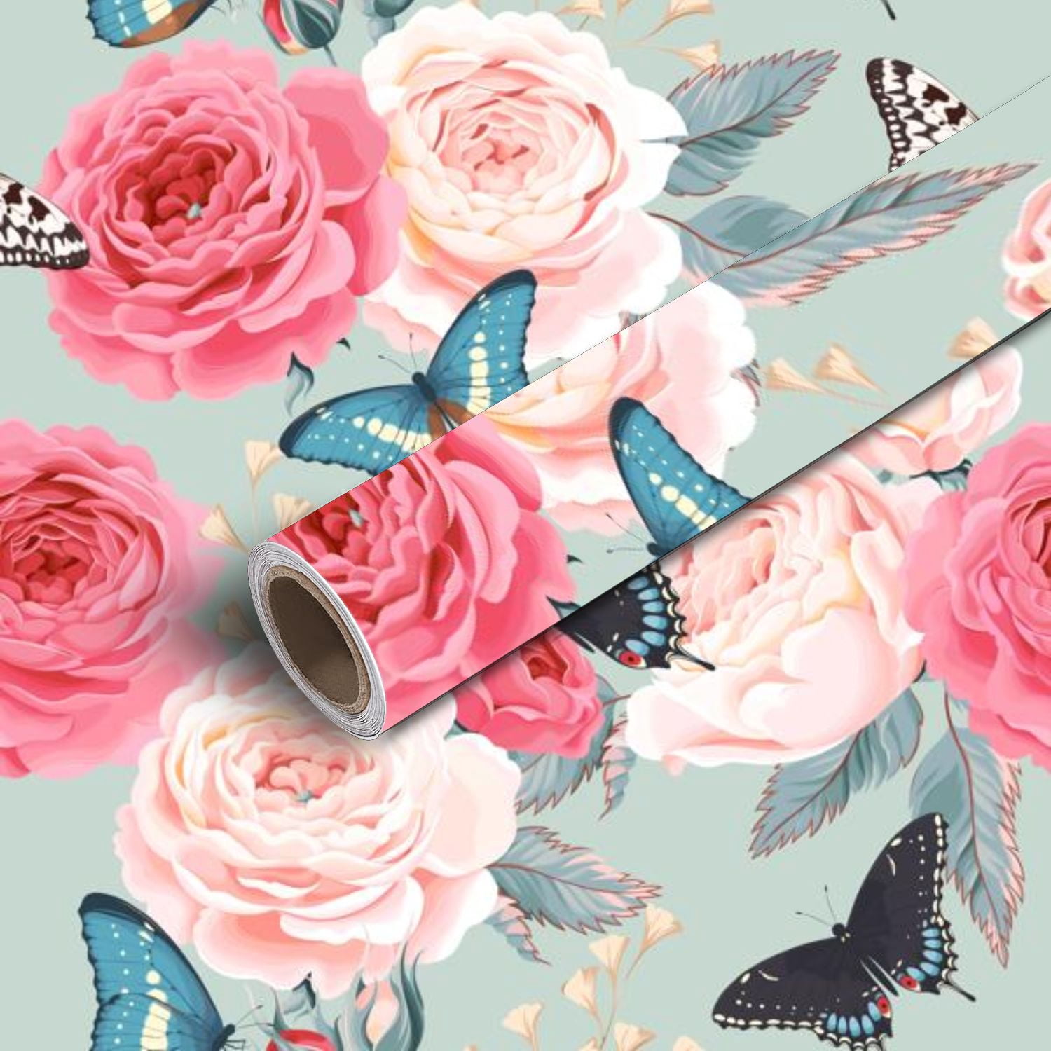 Peel and Stick Canvas Wallpaper Art Wall Mural Seamless peony roses ...