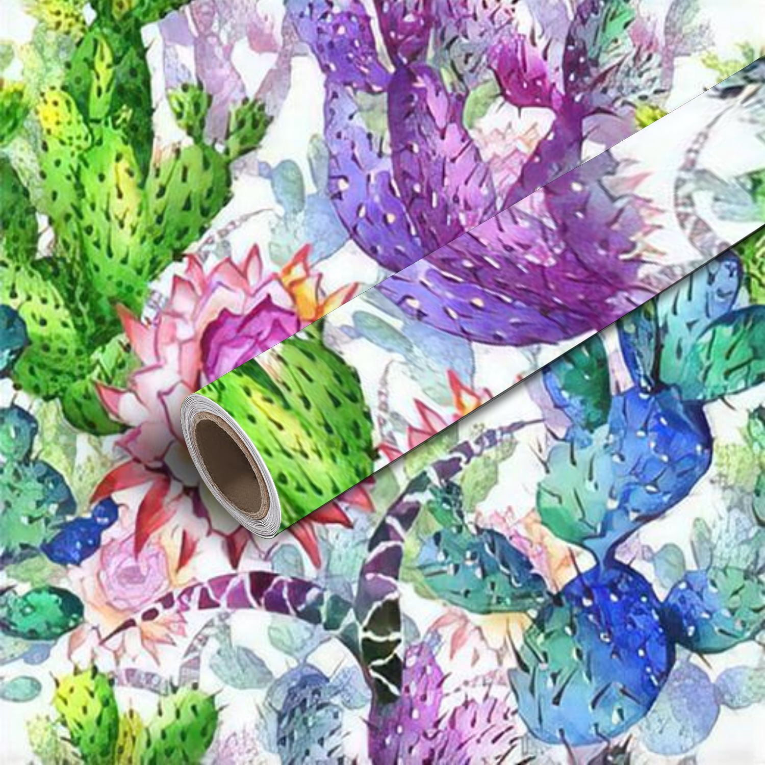 Peel and Stick Canvas Wallpaper Art Wall Mural Wildflower cactus flower ...