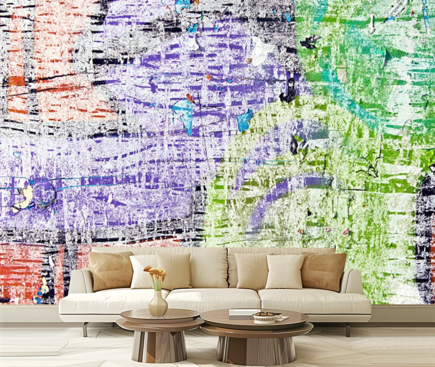 Peel and Stick Canvas Wallpaper Colorful rusty metal texture as Modern ...