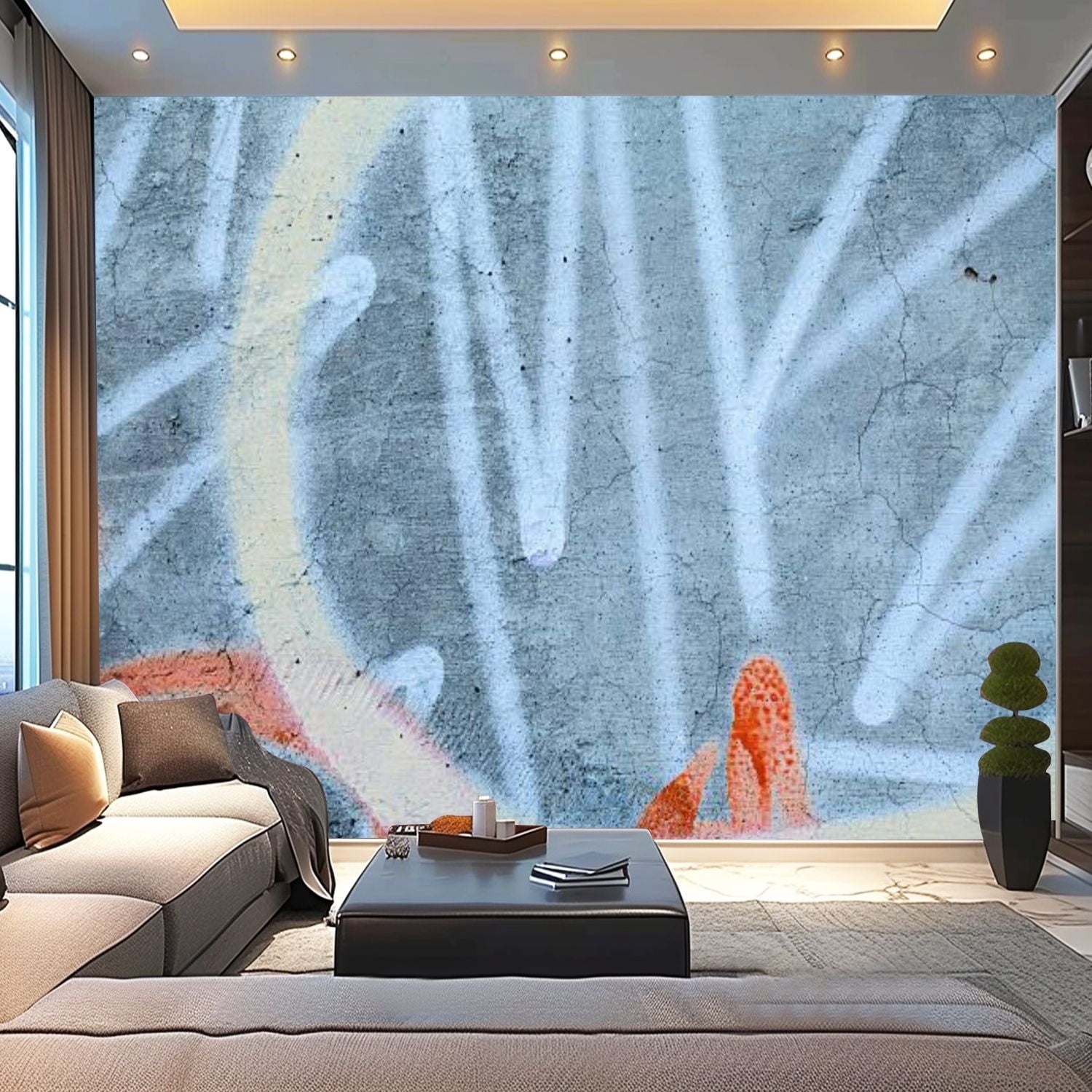 Peel and Stick Canvas Wallpaper Graffiti Series Modern Art Wall Mural ...