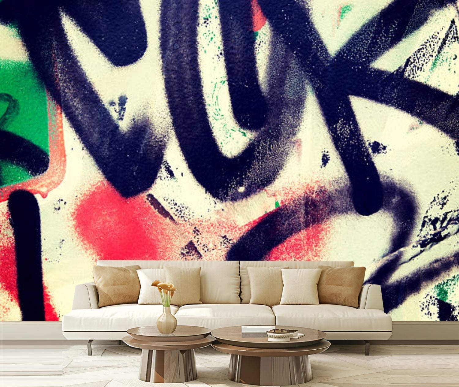 Peel and Stick Canvas Wallpaper Graffity Modern Art Wall Mural Decor ...