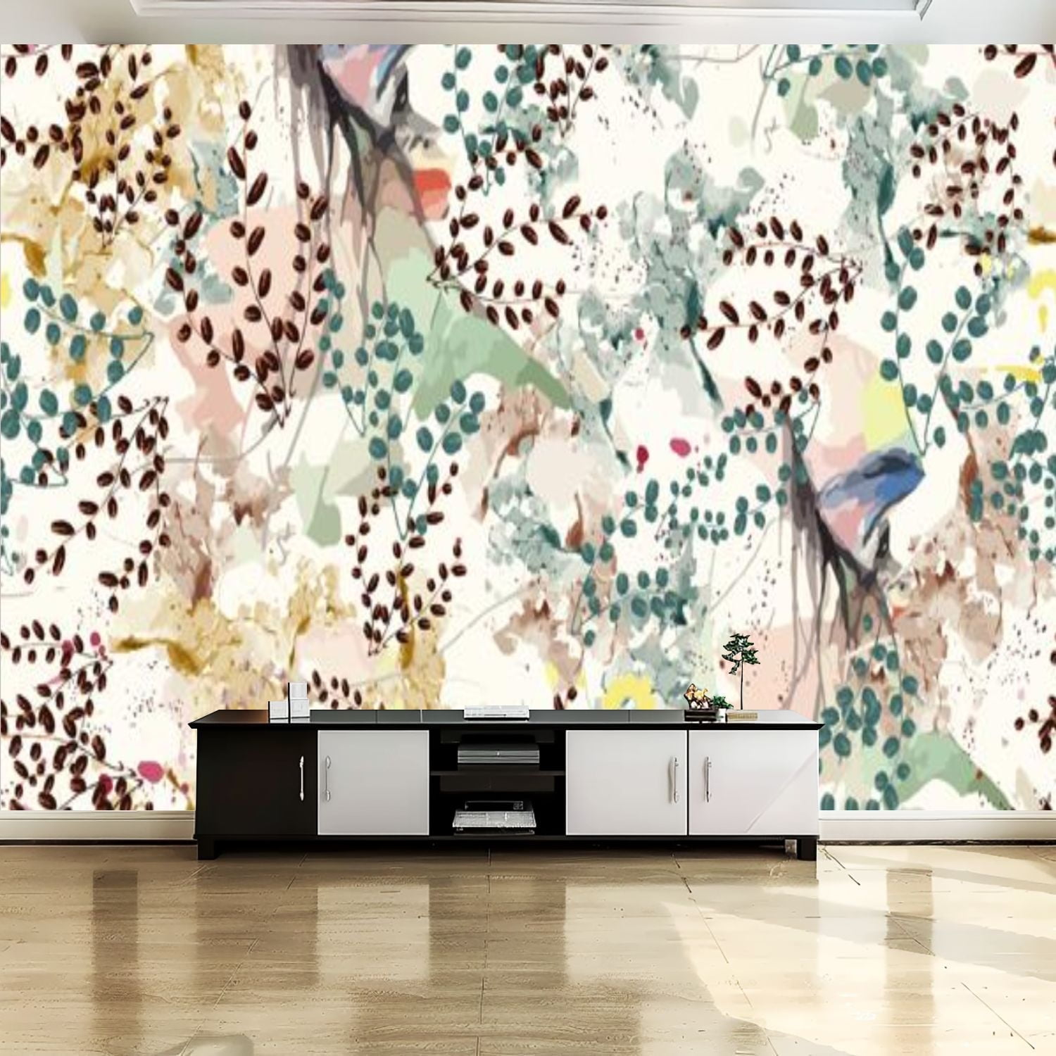Peel and Stick Canvas Wallpaper Wall Mural Colorful watercolor surface ...