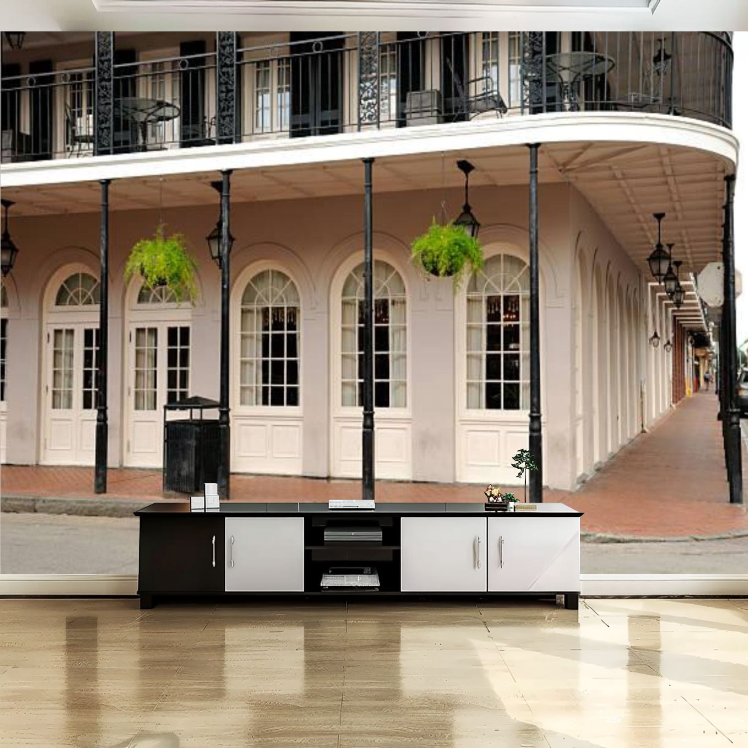 Peel and Stick Canvas Wallpaper Wall Mural French Quarter New Orleans ...