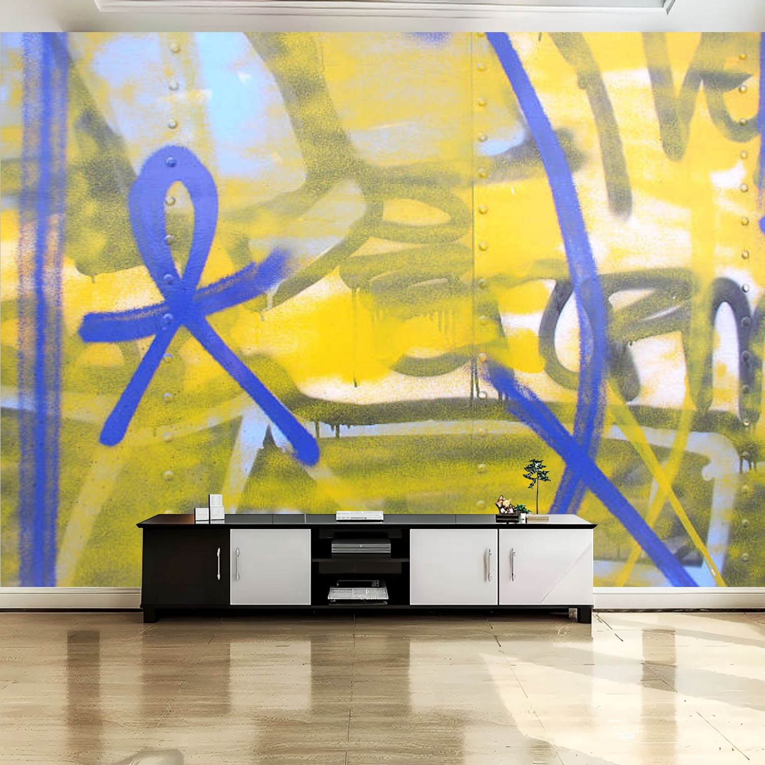 Peel and Stick Canvas Wallpaper Wall Mural Graffiti Wall Art Self ...