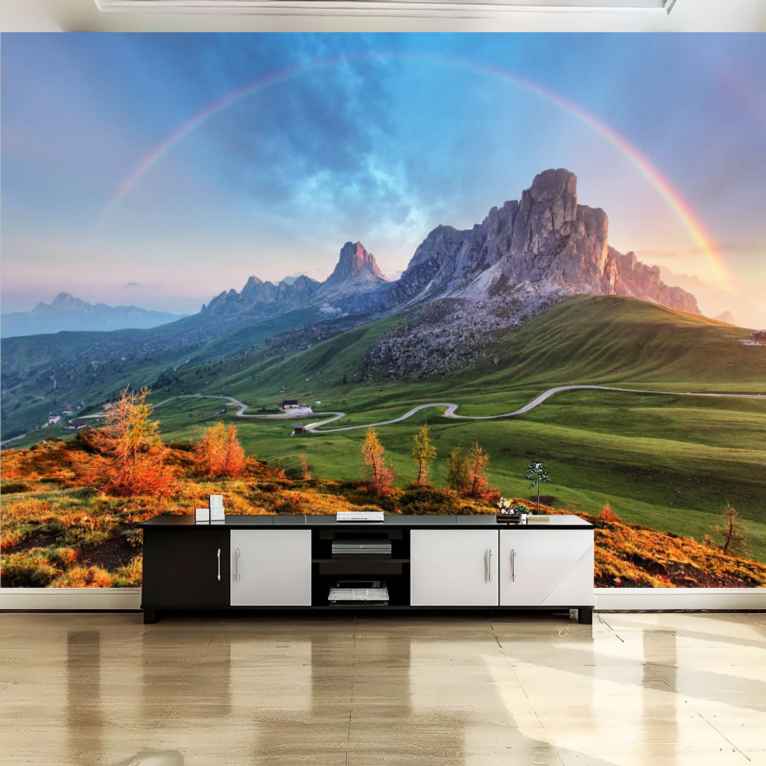 Peel and Stick Canvas Wallpaper Wall Mural Landscape nature mountan ...