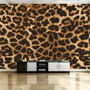 Peel and Stick Canvas Wallpaper Wall Mural Leopard skin animal leather seamless design Wall Art Self Adhesive and Removable 69in x 98in
