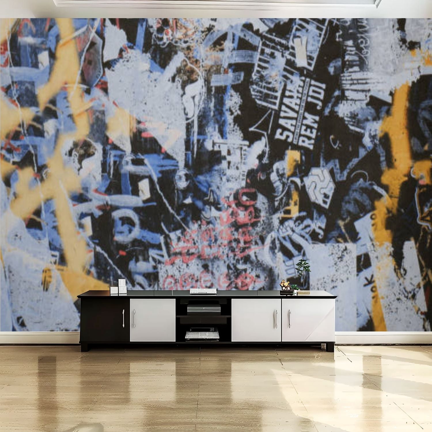 Peel and Stick Canvas Wallpaper Wall Mural Modern Abstract Wall Art ...