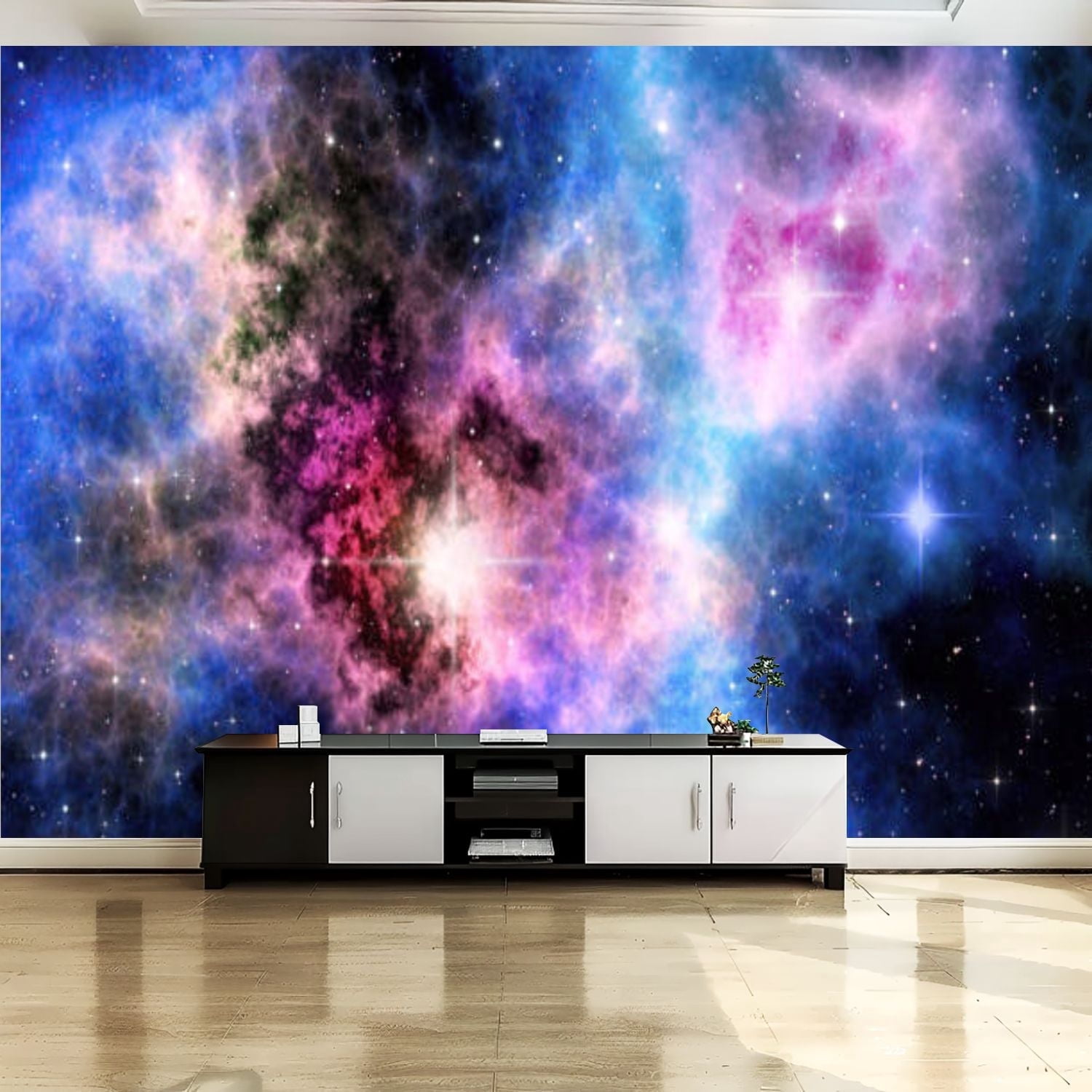 Peel and Stick Canvas Wallpaper Wall Mural Nebulas stars cosmic ...