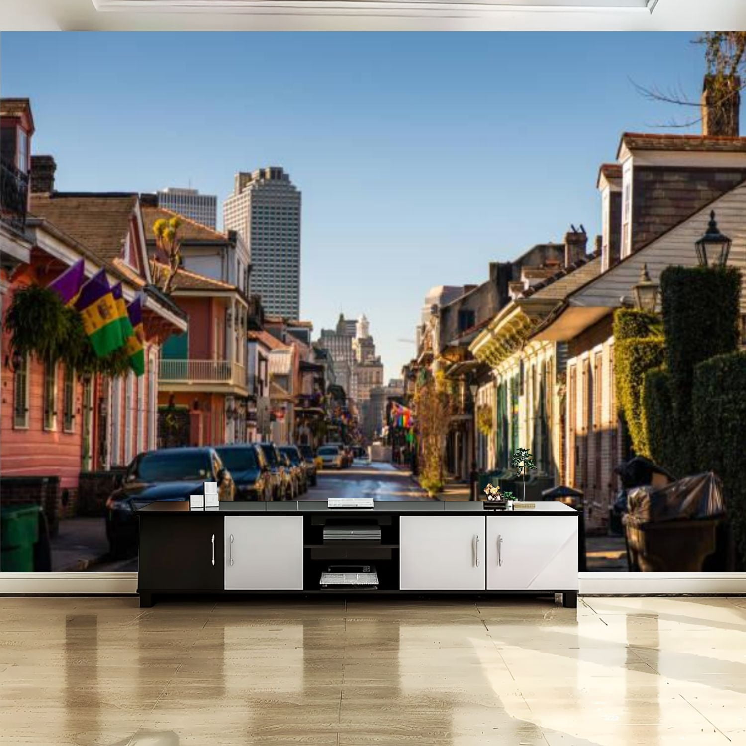 Peel and Stick Canvas Wallpaper Wall Mural New Orleans Cityscapes Wall ...