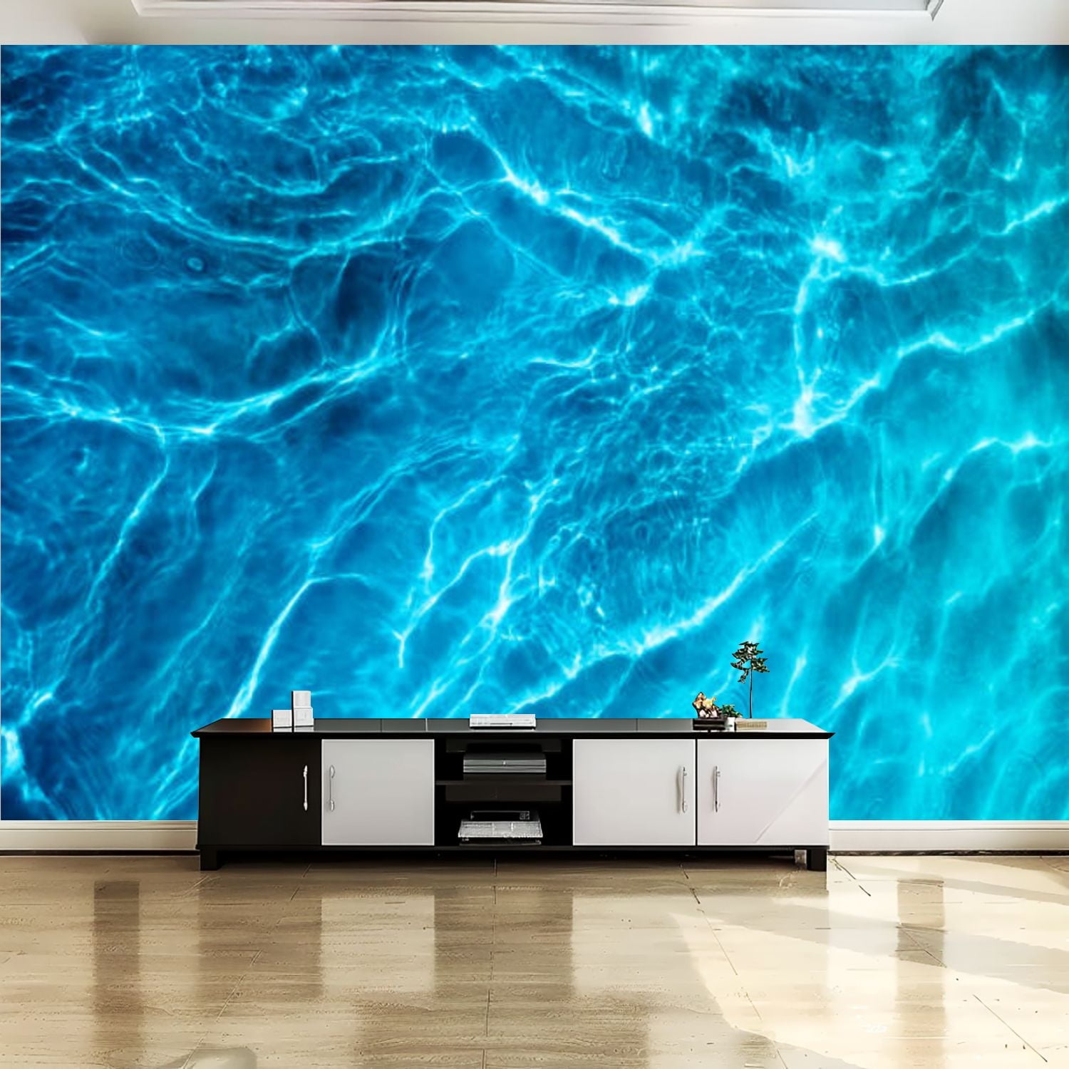 Peel and Stick Canvas Wallpaper Wall Mural Ripple Water Sun Reflection ...