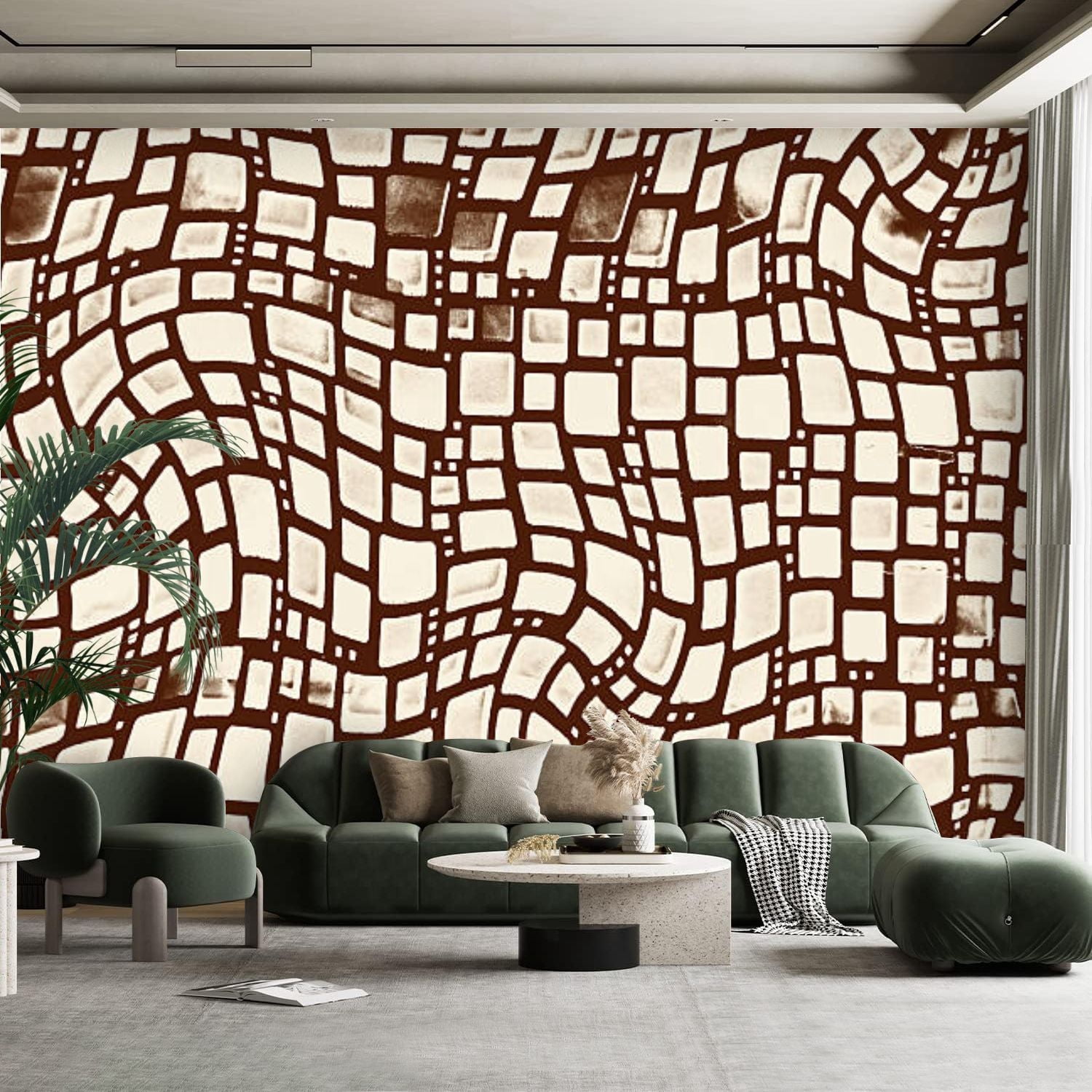 Peel and Stick Canvas Wallpaper Wall Mural Seamless brown black Wall ...