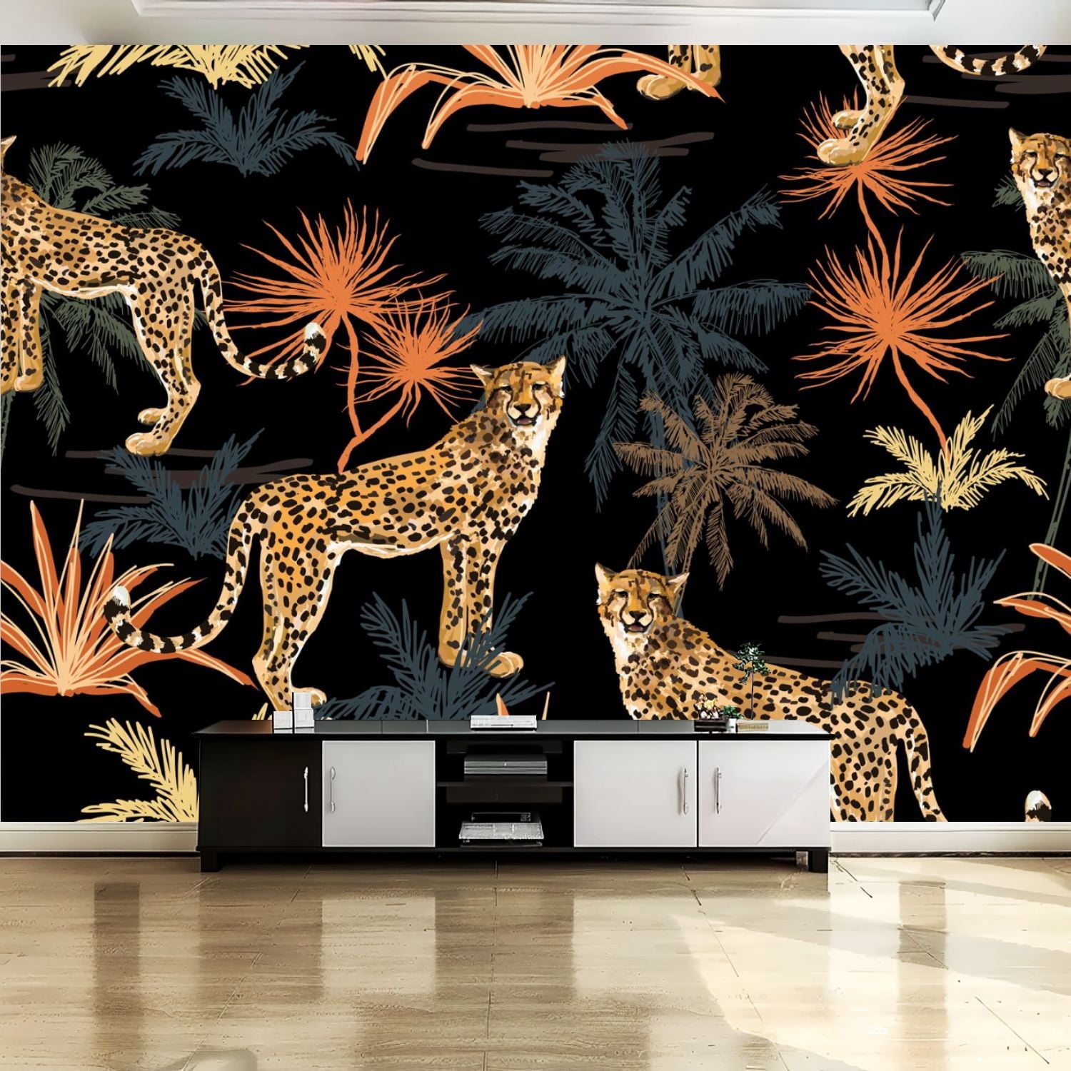 Peel and Stick Canvas Wallpaper Wall Mural Seamless tropical marine ...