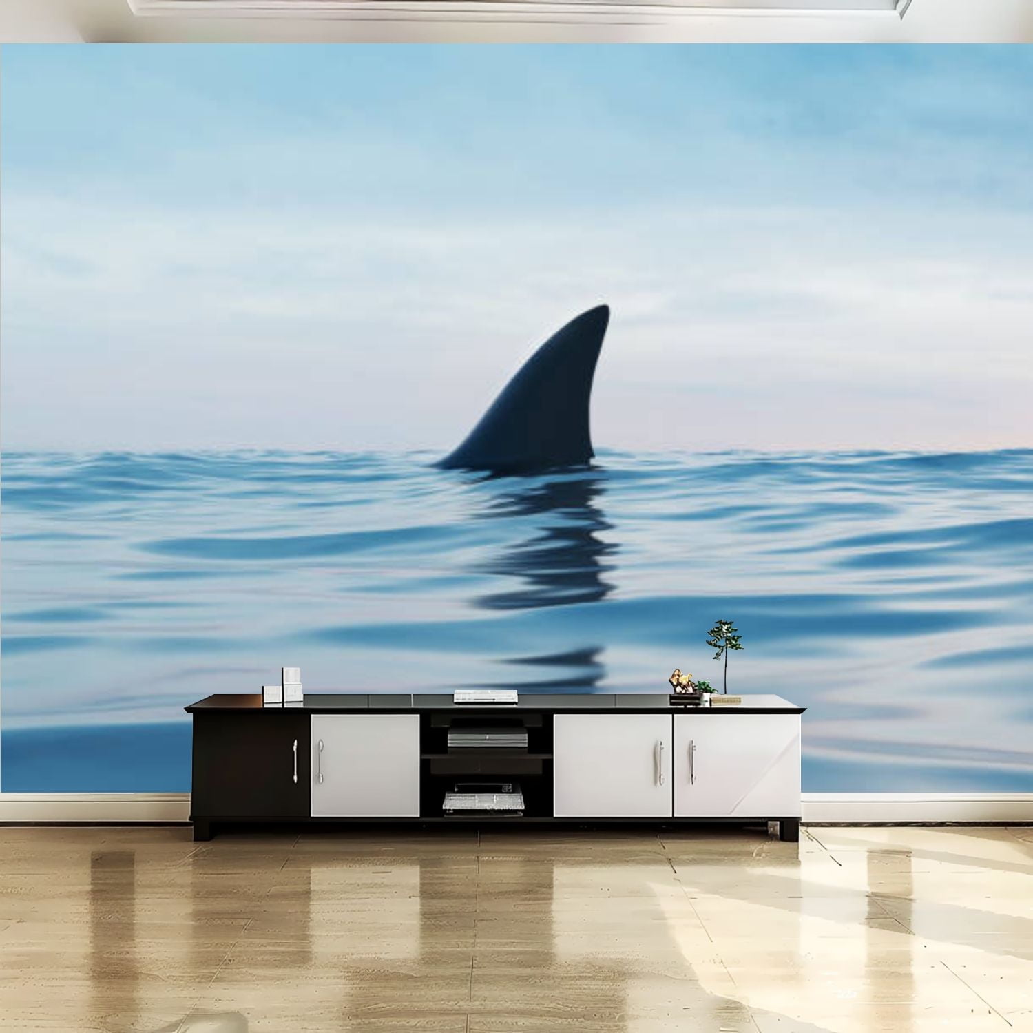 Big Shark Wallpaper Door Decal - PVC Self-Adhesive Mural, 77x200cm, Waterproof - View #12