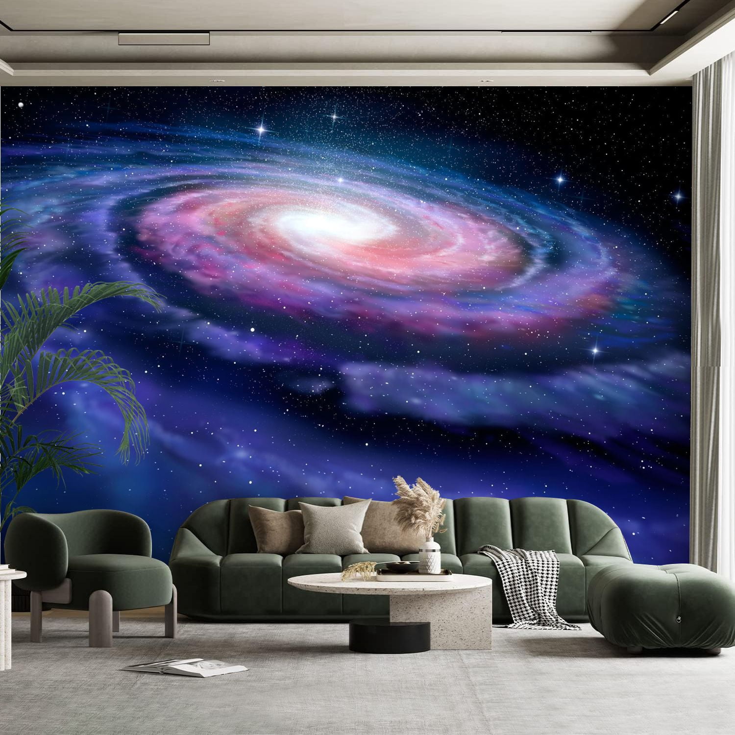 Peel and Stick Canvas Wallpaper Wall Mural Spiral galaxy Milky Way Wall ...