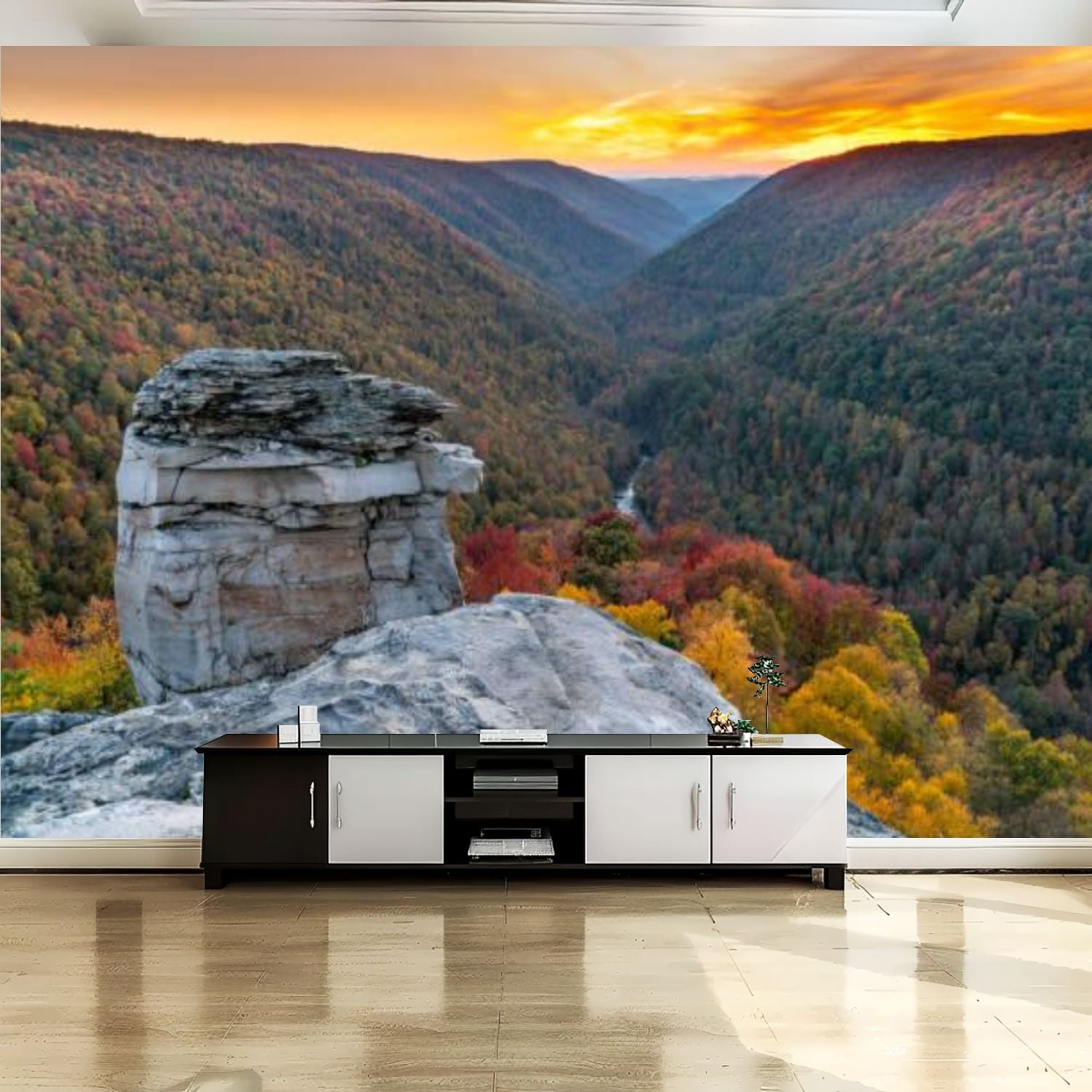 Peel and Stick Canvas Wallpaper Wall Mural Sunset Lindy Point West ...