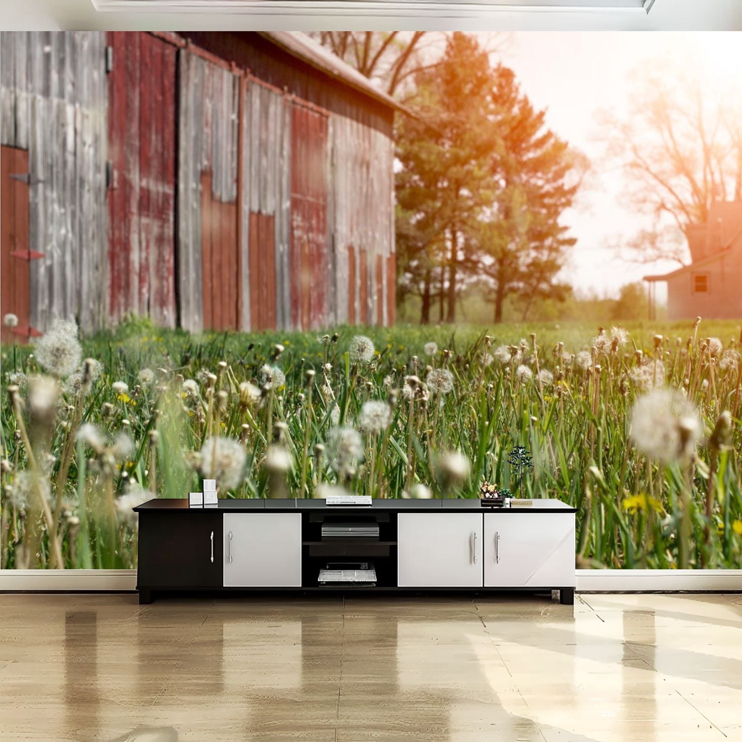 Peel and Stick Canvas Wallpaper Wall Mural historic old farmhouse ...