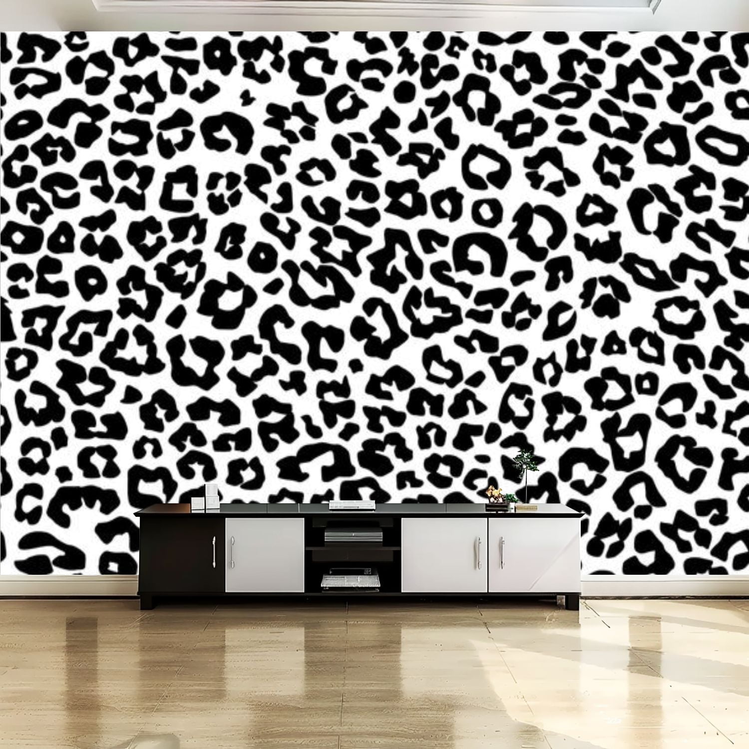 Peel and Stick Canvas Wallpaper Wall Mural leopard texture repeating ...