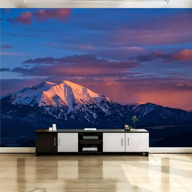 Peel and Stick Canvas Wallpaper Wall Mural mount sopris sunset elk ...