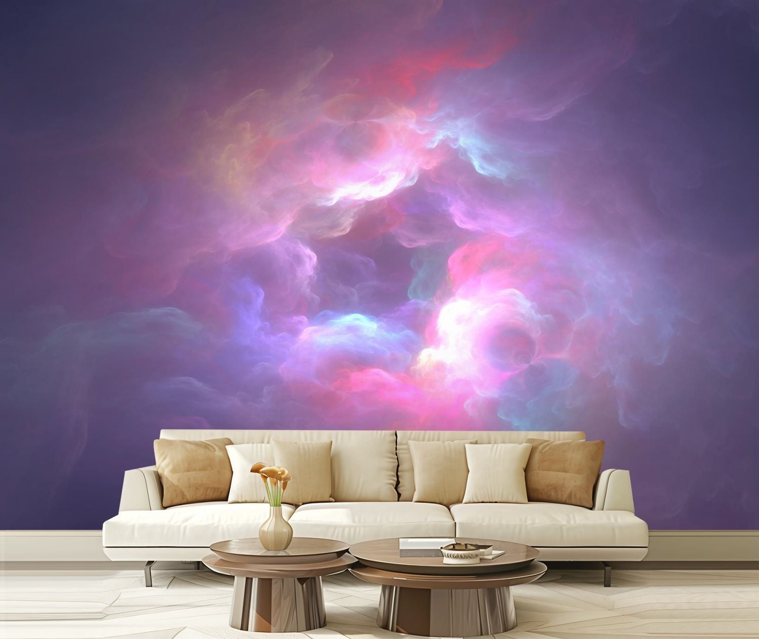 Peel and Stick Canvas Wallpaper colorful art clouds Modern Art Wall ...