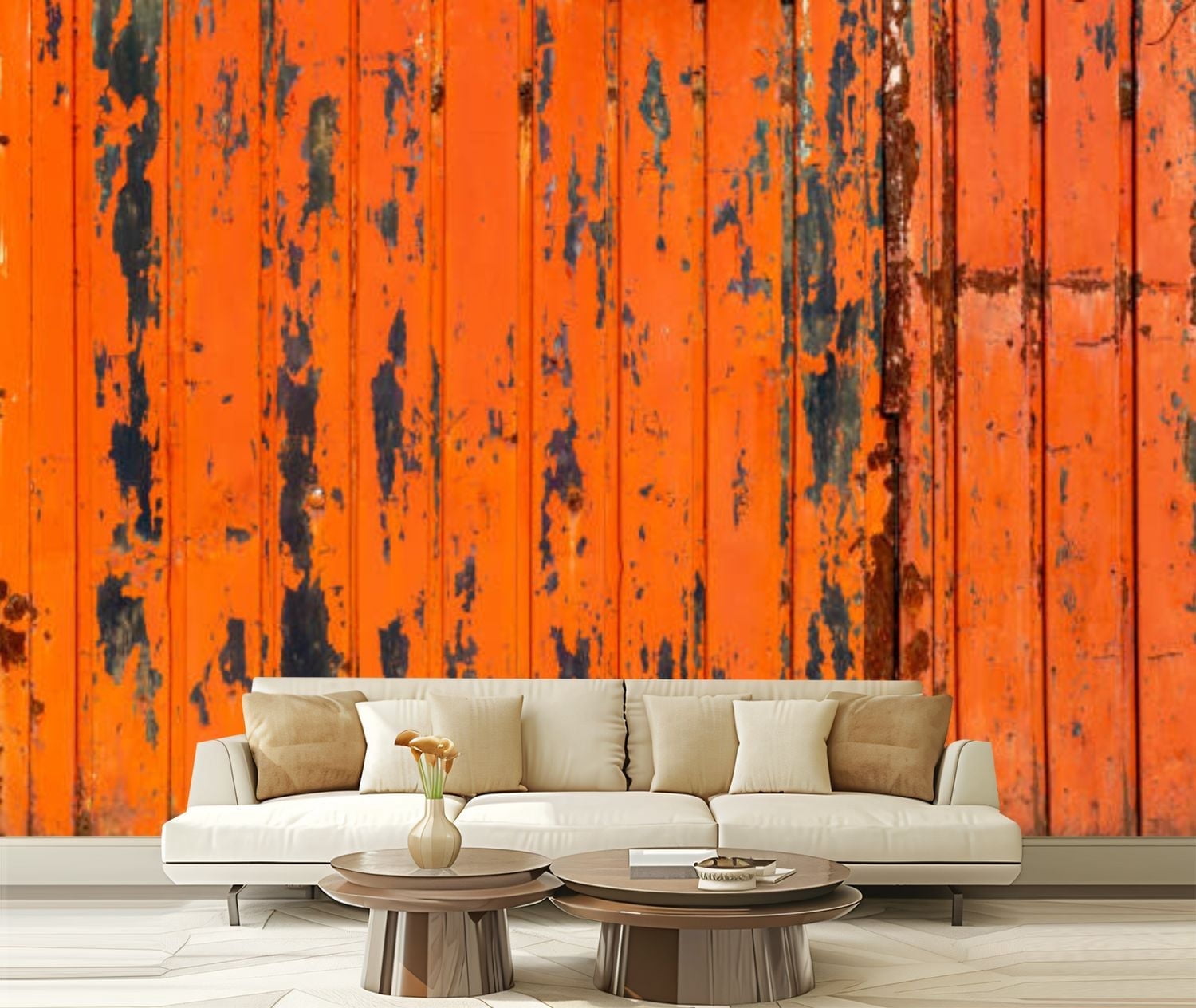 Peel and Stick Canvas Wallpaper corrugated metal texture Modern Art ...