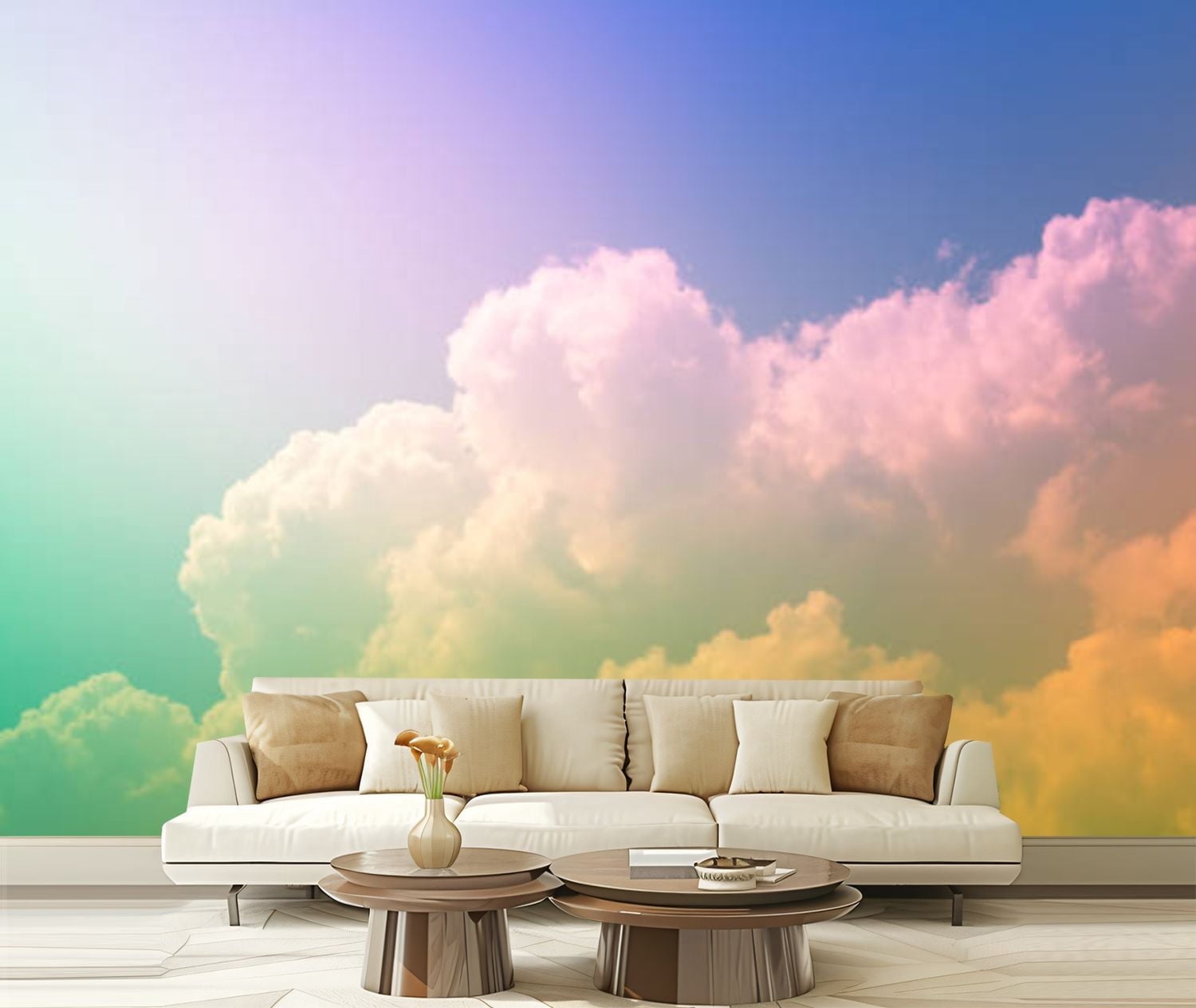 Peel and Stick Canvas Wallpaper sky clouds nature Modern Art Wall Mural ...